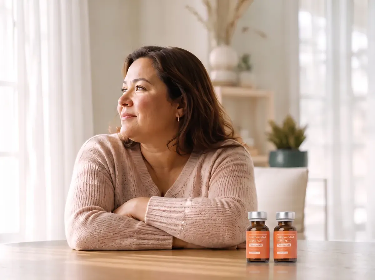 A woman at home with her Peak treatment nearby